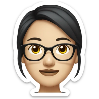 Whitney Lau, dark hair, chinese, woman, wearing glasses sticker