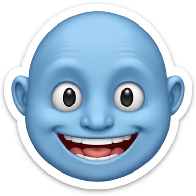 Blue emoji troll face sticker
