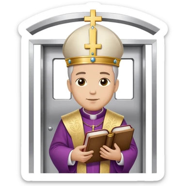 Obispo bendiciendo ascensor sticker