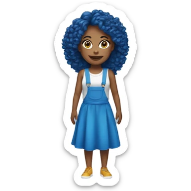 Mulher cabelo colorido e roupa azul  sticker