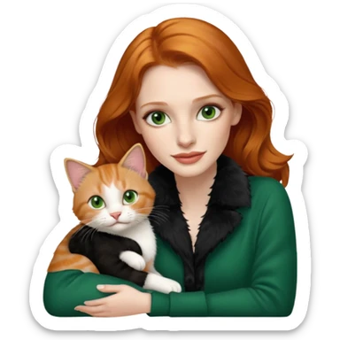 Jessica Chastain, with cute cat sticker
