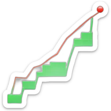 ascending graph with alerts sticker