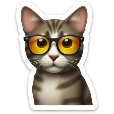Cat with sunglasses sticker