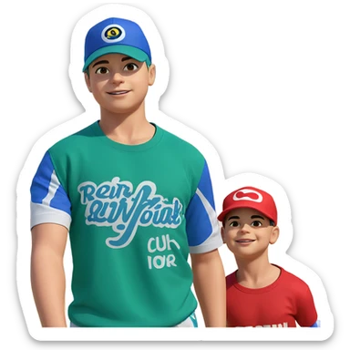 boys in colorful outfits sticker