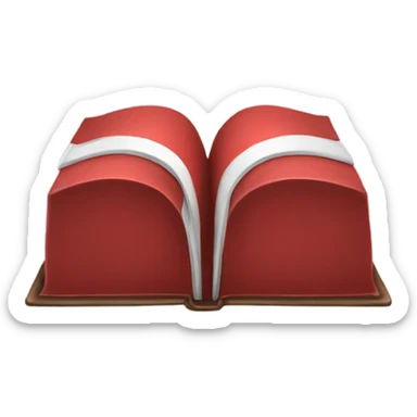 Red and white book sticker