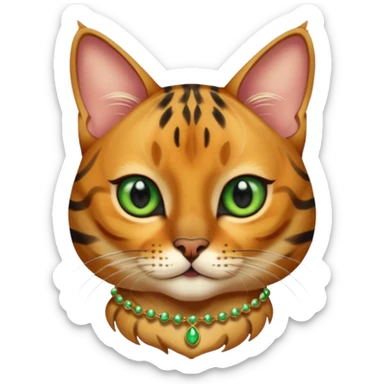 cute Bengal cat with jewellery  sticker