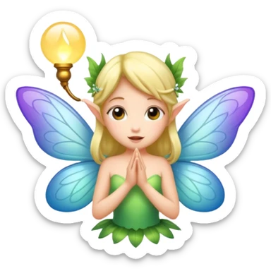 fairy character whisper pose with glow sticker