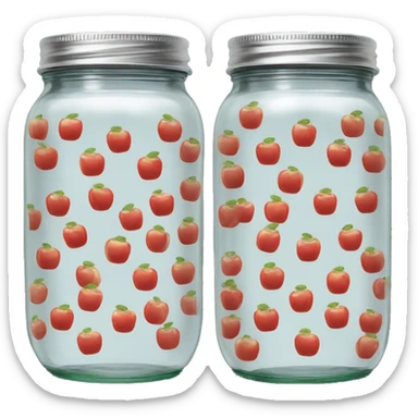 jam jar with apple logo on front sticker