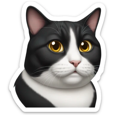Fat tuxedo cat sticker