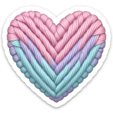 Pastel knit heart sticker