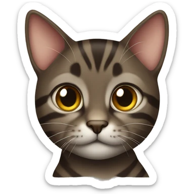 Dark brown tabby cat sticker
