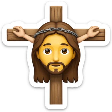Hazme un emoji con jesuscristo en la cruz sticker