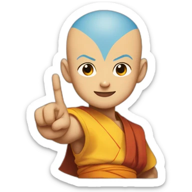 aang showing the middle finger sticker