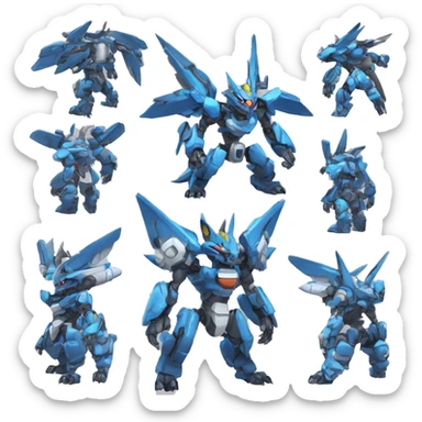 WereGarurumon-Lucario-Medabot-Mecha full body sticker