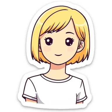 realistic portrait of blonde girl sticker