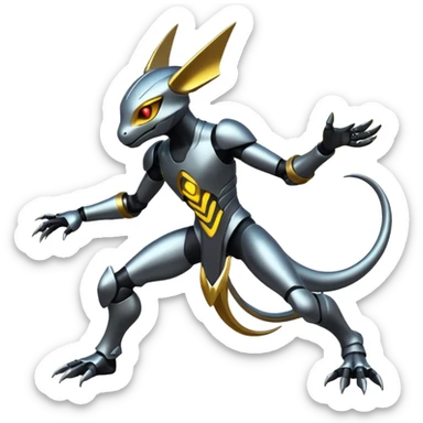 Modern Cyber Lombax-Fakémon-creature, full body sticker