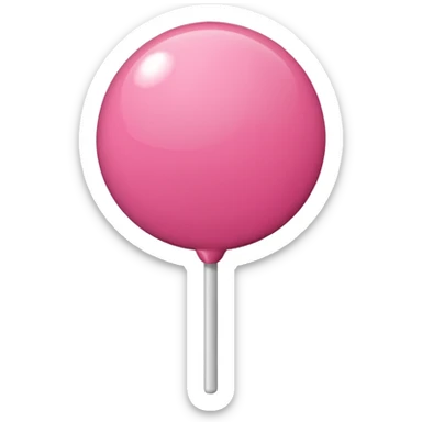 a spherical monochromatic pink lollipop sticker