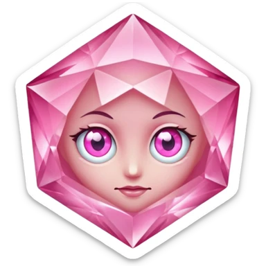 pink diamond with eyes but no face and beautiful sticker