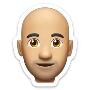 Bald man indian rugby ballon head sticker