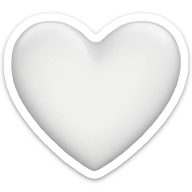 glitter white heart  sticker