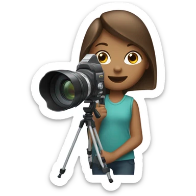 girl with video camera sticker
