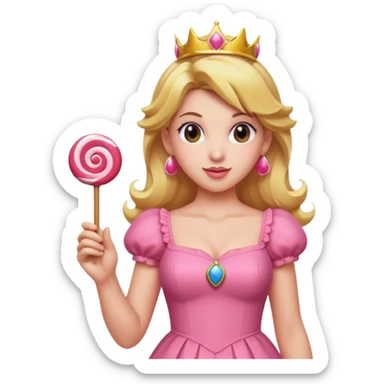 Princess peach with a lollipop sticker