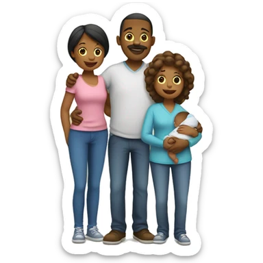 Dad,mom and little baby sticker