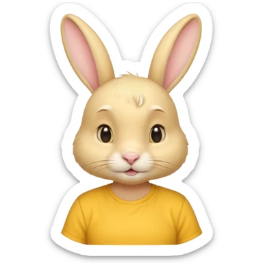 blonde rabbit with yellow shirt sticker