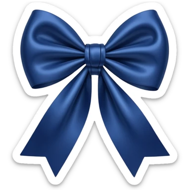 Navy blue heart bow sticker