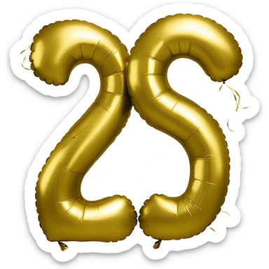 The number 30 as Gold foil balloons sticker