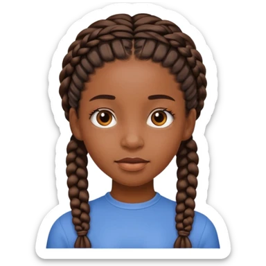 Black girl with braids sticker