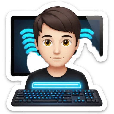 Streamer with glowing keyboard












 sticker