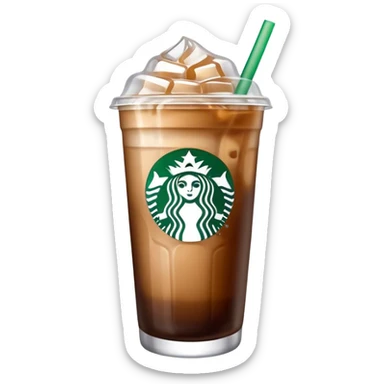 Starbuck ice coffee with ice cubes sticker
