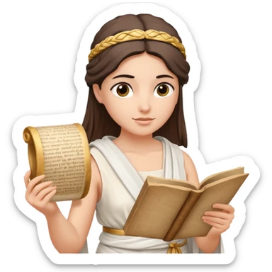 ancient greek woman reading a scroll sticker
