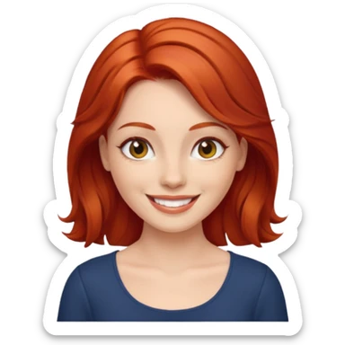 red hair lady and brunette girl smiling sticker