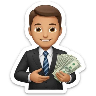 public official/politician/bureaucrat holding money sticker