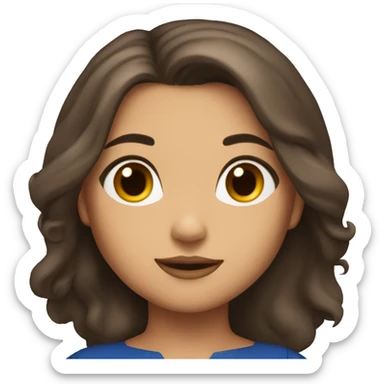 Brune girl with long hair a superwoman costume sticker