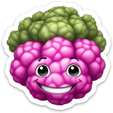 pink cauliflower smiling sticker