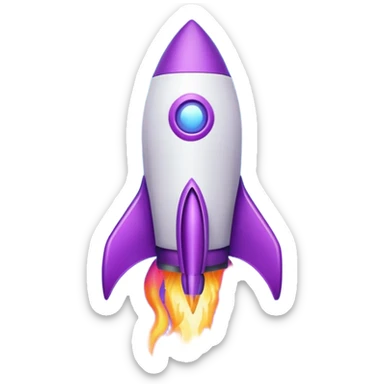 purple rocket purple flame sticker