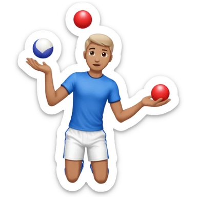 circus juggler putin juggling balls blue and white and red sticker