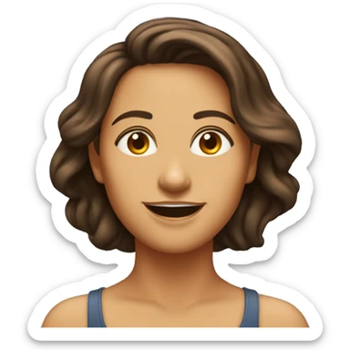 femme brune dynamique mince, grande, souriante sticker