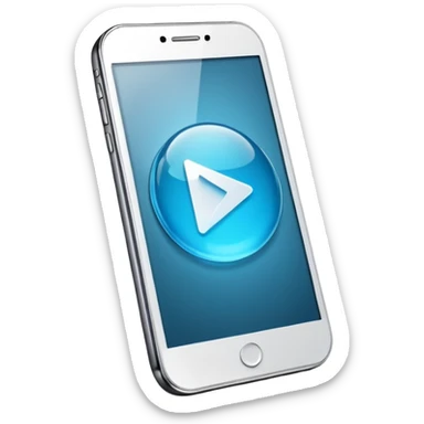 smartphone with a play button and AI letters sticker