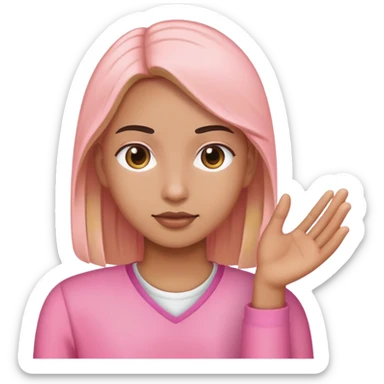 volunteer person in pink color helping others sticker