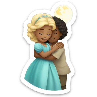 Little princess hug moon  sticker