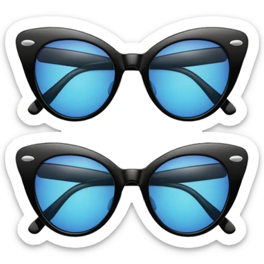 Black cateye sunglasses sticker