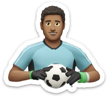 portero de futbol haciendo una parada con guantes sticker