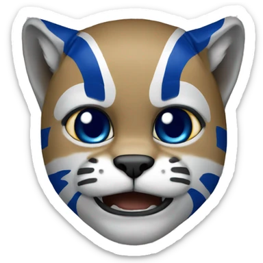 wildcat wearing blue football jersey sticker