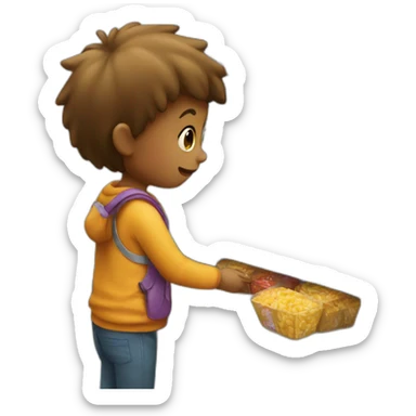 A child buying sweets sticker