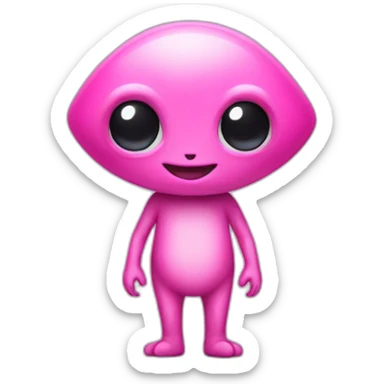 cute pink alien sticker