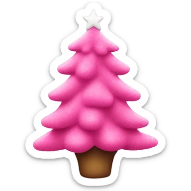 A pink cristmas tree sticker